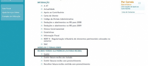 como preencher recibos verdes